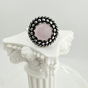 Vintage Rose Quartz Silver Ring Unworn Gemstone Healing 925 Love Compass NWOT